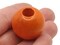 5 25mm Round Orange Vintage Wood Beads - Large Hole Macrame Beads